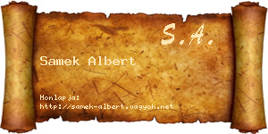 Samek Albert névjegykártya